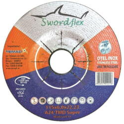 SWORDFLEX Disc de slefuire SWORDFLEX A 24 TMD SUPER, pentru otel, 115mmx6mm (550506) - pcone Disc de taiere