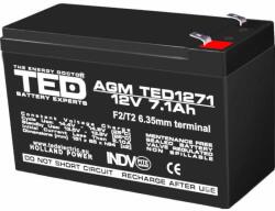 TED Electric Acumulator, A0060539, AGM VRLA 12V 7, 1A dimensiuni 151mm x 65mm x h 95mm F2 TED Battery Expert Holland TED003225 (A0060539)