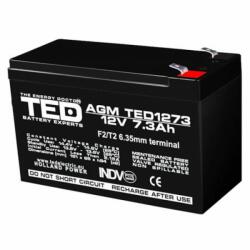 TED Electric Acumulator, BA088422, AGM VRLA 12V 7, 3A, dimensiuni 151mm x 65mm x h 95mm, F2 TED (BA088422)