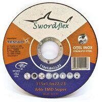 SWORDFLEX Disc de taiere SWORDFLEX A 46 TMD SUPER, plat, pentru otel, inox, 115mmx1, 6mm (550500) - pcone