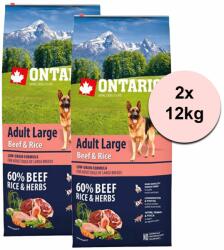 ONTARIO ONTARIO Adult Large Beef & Rice 2 x 12kg