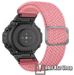 Okosóra szíj - szövet, sztreccses, állítható - RÓZSASZÍN - 225mm hosszú, csavarhúzóval, TENGELY NÉLKÜL! - Xiaomi Amazfit T-Rex / Amazfit T-Rex Pro / Amazfit Ares
