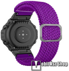 Okosóra szíj - szövet, sztreccses, állítható - LILA - 225mm hosszú, csavarhúzóval, TENGELY NÉLKÜL! - Xiaomi Amazfit T-Rex / Amazfit T-Rex Pro / Amazfit Ares