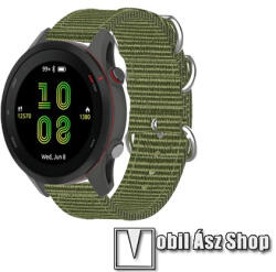 Okosóra szíj - szövet - SÖTÉTZÖLD - 89mm + 121mm hosszú, 18mm széles - Xiaomi Mi Watch (For China Market) / Fossil Gen 4 / HUAWEI TalkBand B5 / GARMIN Venu 2S 40mm
