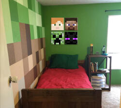  Minecraft vászonkép - a legjobb karakterek vásznon - Alex, Steve, Enderman, Creeper ()