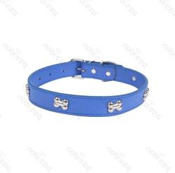 Nobleza Kék kutyacsont mintás nyakörv (Sz1.5 cm x H36 cm) (017959_K)