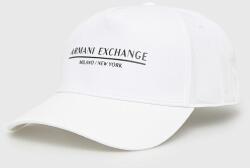 Armani Exchange pamut sapka fehér, nyomott mintás - fehér Univerzális méret