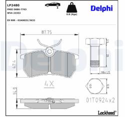 DELPHI set placute frana, frana disc DELPHI LP2480 (LP2480)