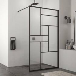 SanSwiss Paravan de dus tip Walk-in SanSwiss Easy STR4P Loft 73 negru mat 80x200 cm sticla securizata 8 mm (STR4P0800673) - neakaisa