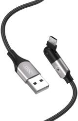 XO NB176 micro USB adatkábel (Fekete) - 1.2 m, 2.4A, 180°-ban elfordítható fej