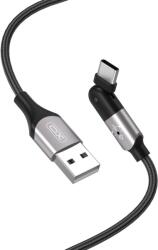 XO NB176 USB-C adatkábel (Fekete) - 1.2 m, 2.4A, 180°-ban elfordítható fej