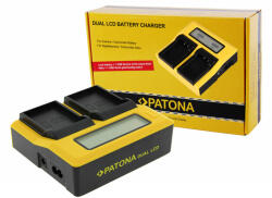 PATONA DUAL LCD akkumulátor töltő (dupla) (for Olympus BLX-1) (7714) (7714)