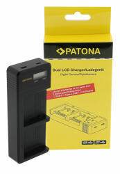 PATONA DUAL (LCD) akkumulátor töltő (dupla) (for JVC BN-VC296G) (USB-C) (1712) (1712)