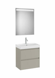 Roca Ona Pack 2 fiókos kompakt alsószekrény mosdóval 60x36 tükör LED világítással, homokszürke A851700510 (A851700510)