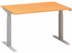 Alfa Office Alfa Up állítható magasságú irodai asztal szürke lábazattal, 120 x 80 x 61, 5-127, 5 cm, bükk Bavaria mintázat
