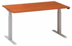 Alfa Office Alfa Up állítható magasságú irodai asztal szürke lábazattal, 140 x 80 x 61, 5-127, 5 cm, vadcseresznye mintázat