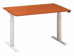 Alfa Office Alfa Up állítható magasságú irodai asztal fehér lábazattal, 120 x 80 x 61, 5-127, 5 cm, vadcseresznye mintázat