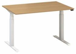 Alfa Office Alfa Up állítható magasságú irodai asztal fehér lábazattal, 120 x 80 x 61, 5-127, 5 cm, vadkörte mintázat