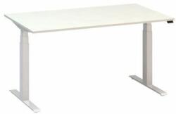Alfa Office Alfa Up állítható magasságú irodai asztal fehér lábazattal, 140 x 80 x 61, 5-127, 5 cm, fehér mintázat