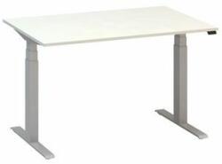 Alfa Office Alfa Up állítható magasságú irodai asztal szürke lábazattal, 120 x 80 x 61, 5-127, 5 cm, fehér mintázat
