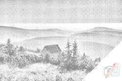  PontPöttyöző - Óriás-hegység Méret: 40x60cm, Keretezés: Keret nélkül (csak a vászon), Szín: Zöld