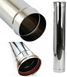 ProInvest Burlan inox cazan peleti plus garnitura 1 m (Lungime: 1 m, Diametru: 100 mm) (PIV-52875)