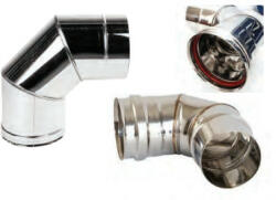 ProInvest Cot inox cazan peleti plus garnitura SP (Unghi: 45 grade, Diametru: 100 mm) (PIV-53773)
