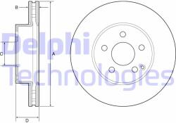 DELPHI Disc frana DELPHI BG4945C (BG4945C) - automobilus