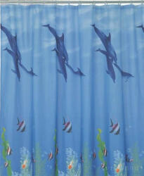 Aquamax Zuhanyfüggöny - DOLPHIN - Impregnált textil - 180 x 200 cm (77-23646)