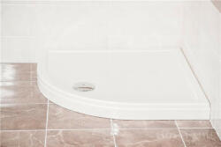 Favorit ULTRA SLIM zuhanytálca íves - szaniter akril - leeresztővel - szifonnal - 80 x 80 cm (AL4015) - globalvivamarket