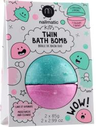 Nailmatic Bombe pentru baie, roz și verde - Nailmatic Kids Twin Bath Bomb 2 x 85 g