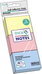 STICK'N Notes autoadeziv 38x51 mm, 3 x 100 buc/set, pastel, STICK'N