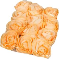 Polifoam rózsa fej virágfej habvirág 7 cm barack habrózsa - imidekor - 175 Ft