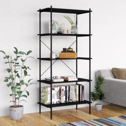 vidaXL Unitate cu rafturi pe 5 niveluri, negru, 80x40x163 cm (336347) Biblioteca