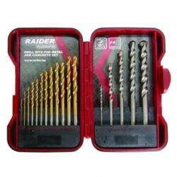 Raider Set 17 burghie pentru metal si zidarie Raider 157796, HSS, 1.5-10 mm