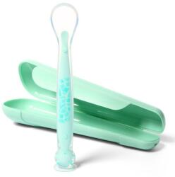 BABYONO Lingurita din silicon cu ambalaj 6 m+ verde (AGS1462-01-BOg) Set pentru masa bebelusi