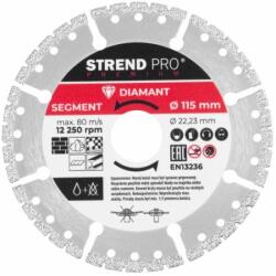 Strend Pro Disc diamantat segmentat, universal, vacuum brazed, taiere umeda si uscata, 115 mm, Strend Pro Premium (2232042) - artool Disc de taiere