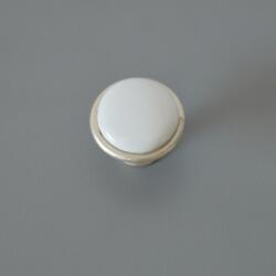 ITALMETAL Óezüst, antikolt fém - porcelán bútorgomb, fehér porcelán résszel (IT_P07_00_00_15)
