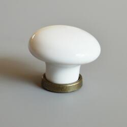 ITALMETAL Fém- porcelán bútorgomb, fehér - antik bronz színű (IT_P04_00_00_02)