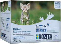 Bozita 24x85g Bozita falatok szószban Kitten vegyes csomag nedves macskatáp kiscicáknak