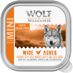 Wolf of Wilderness 6x150g Wolf of Wilderness Adult Wide Acres - csirke tálcás nedves kutyatáp