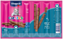 Vitakraft 12x6g Vitakraft Cat Stick Mini macskasnack - lepényhal & omega-3
