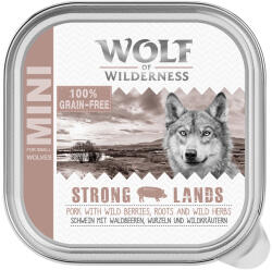 Wolf of Wilderness 6x150g Wolf of Wilderness Adult Strong Lands - sertés tálcás nedves kutyatáp