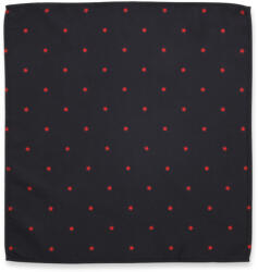 Willsoor Férfi fekete zsebkendő hajtókával és vörös geometriai mintával 13535