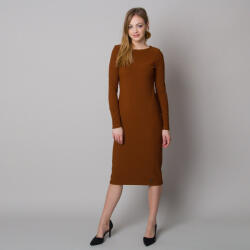 Willsoor Női bordázott ruha barna színben 12664