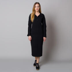 Willsoor Női fekete ruha dekoratív gombokkal 13397