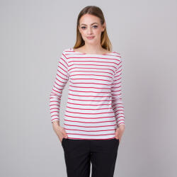 Willsoor Női póló fehér színben piros csíkokkal 13904