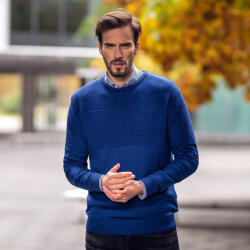 Willsoor Modern férfi pulóver sötétkék színben 13054