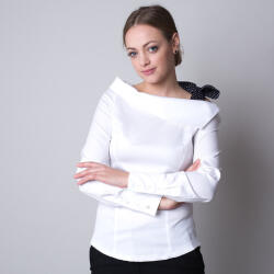 Willsoor Női póló, fehér színben, pöttyös masnival 11322