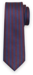 Willsoor Férfi keskeny nyakkendő sötétkék és bordó csíkos mintával 13501